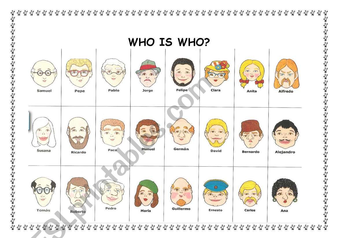 WHO IS WHO? (2/2) worksheet