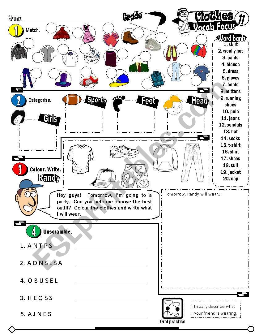 Vocab Focus Series_11 Clothes (Fully Editable +  Key)