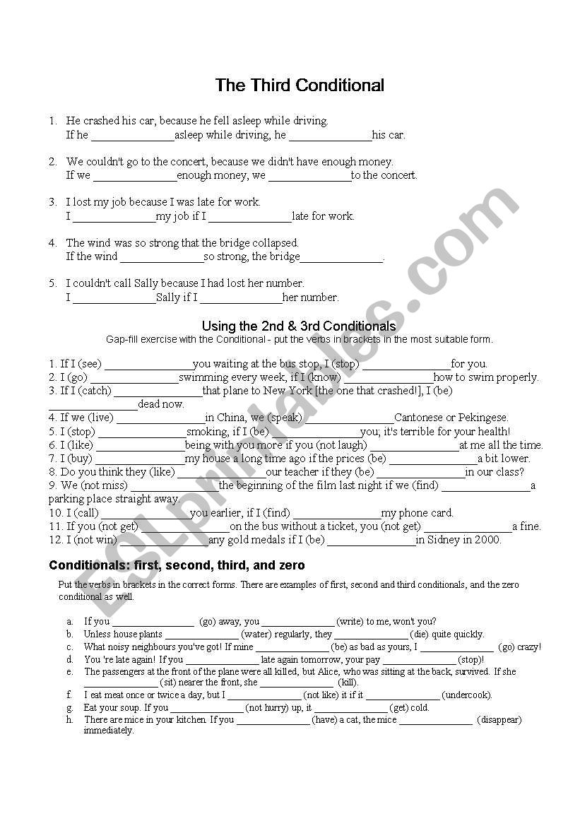 Conditionals worksheet