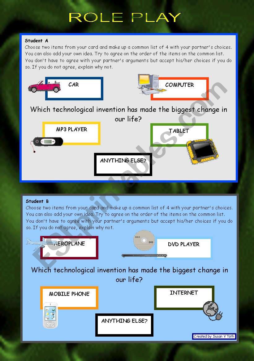 Role play and writing - TECHNOLOGY *** advanced