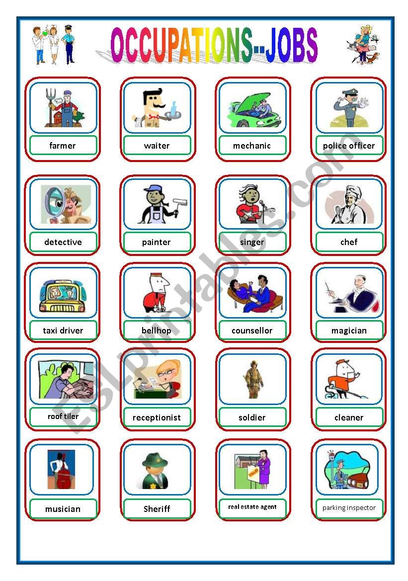 OCCUPATIONS - JOBS Flashcards 1 of  3