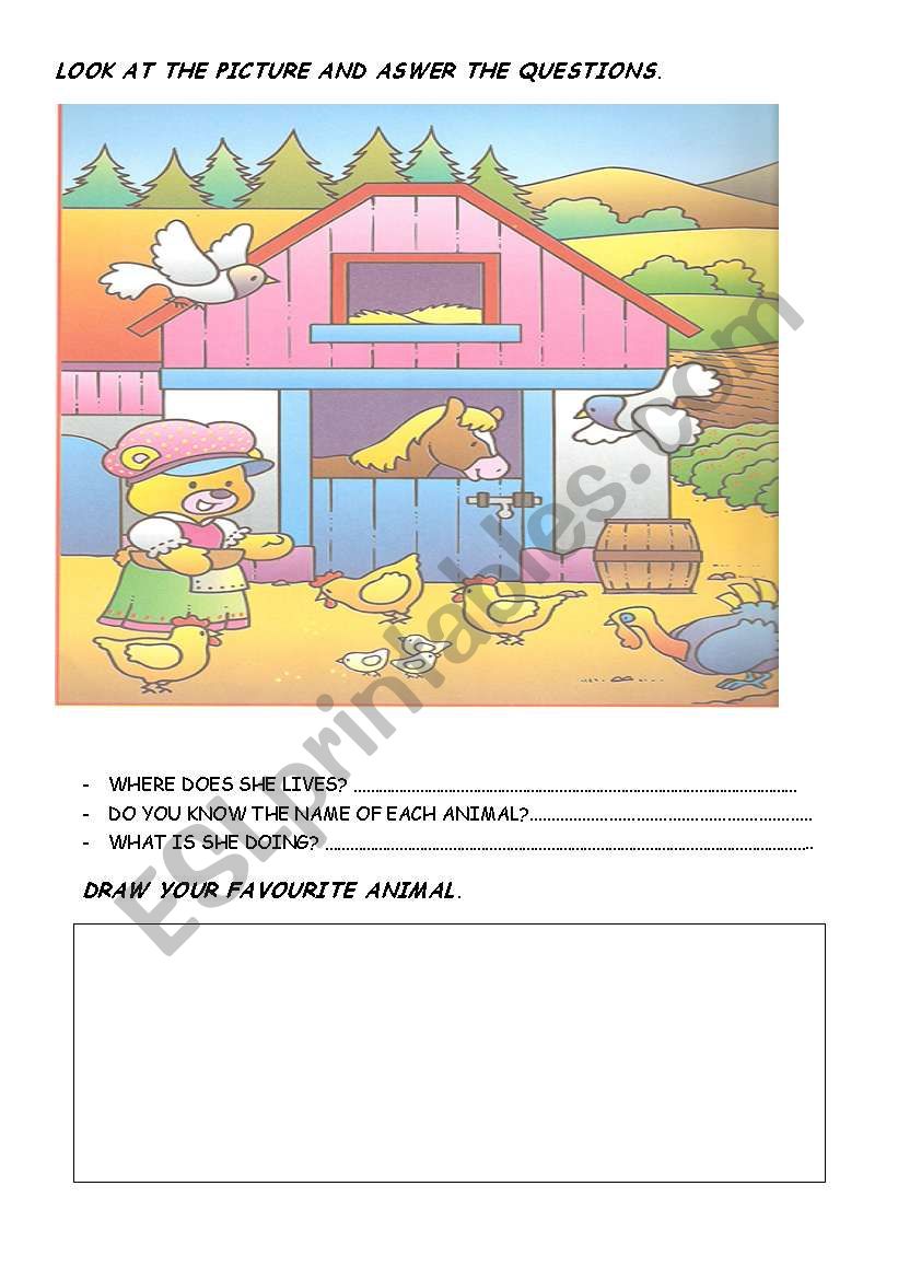 ON THE FARM worksheet
