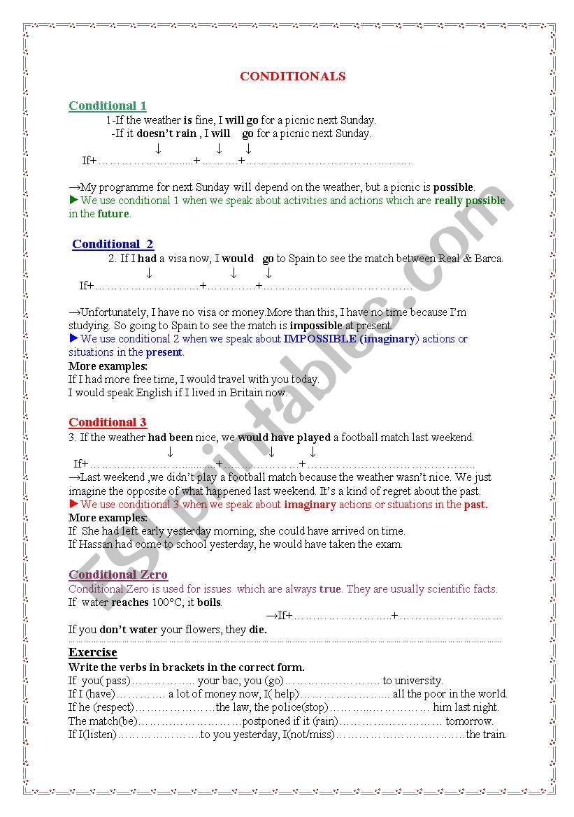 conditionals worksheet