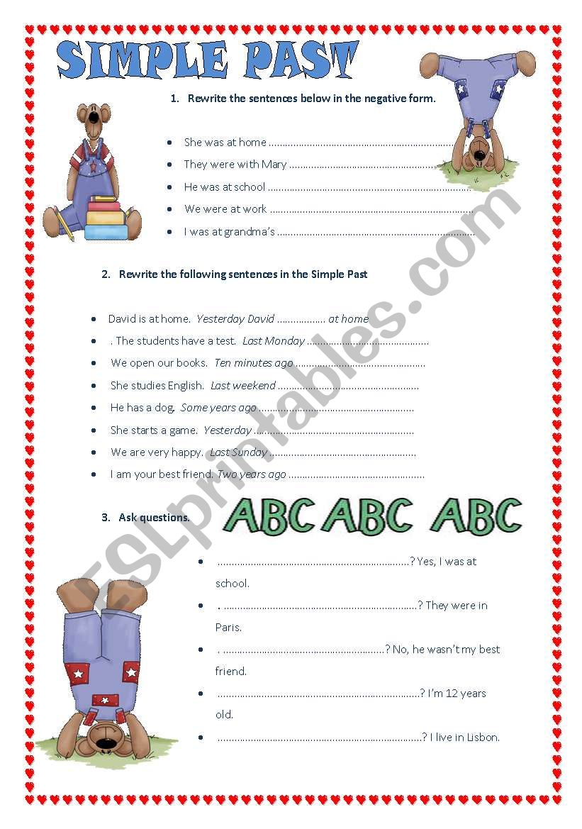 simple past worksheet