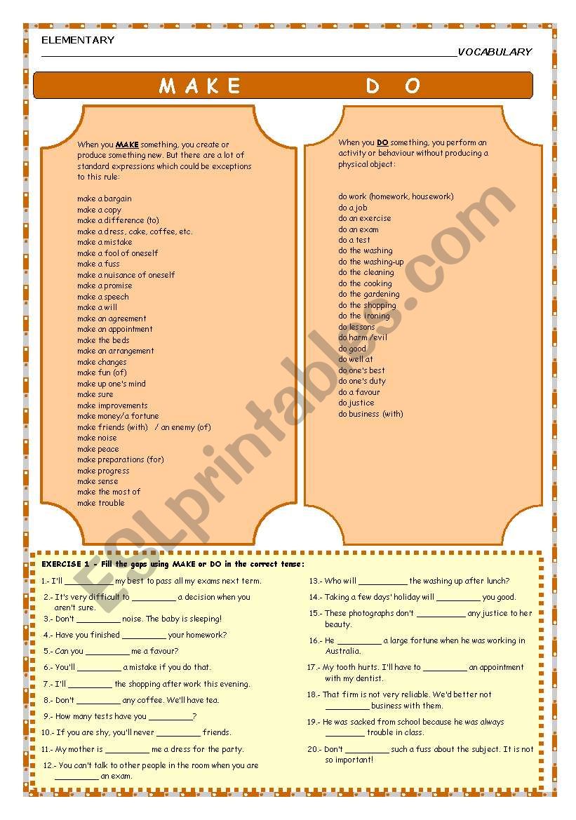 grammar worksheet