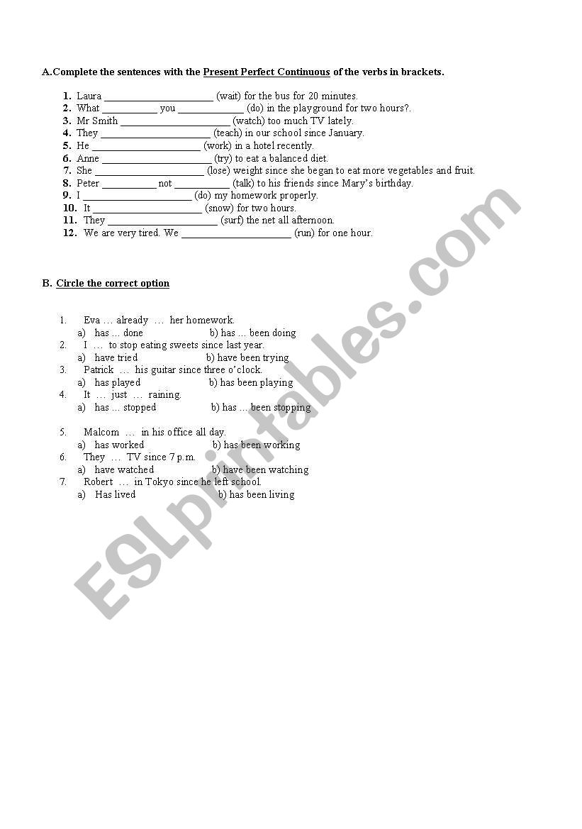 some verb tenses worksheet