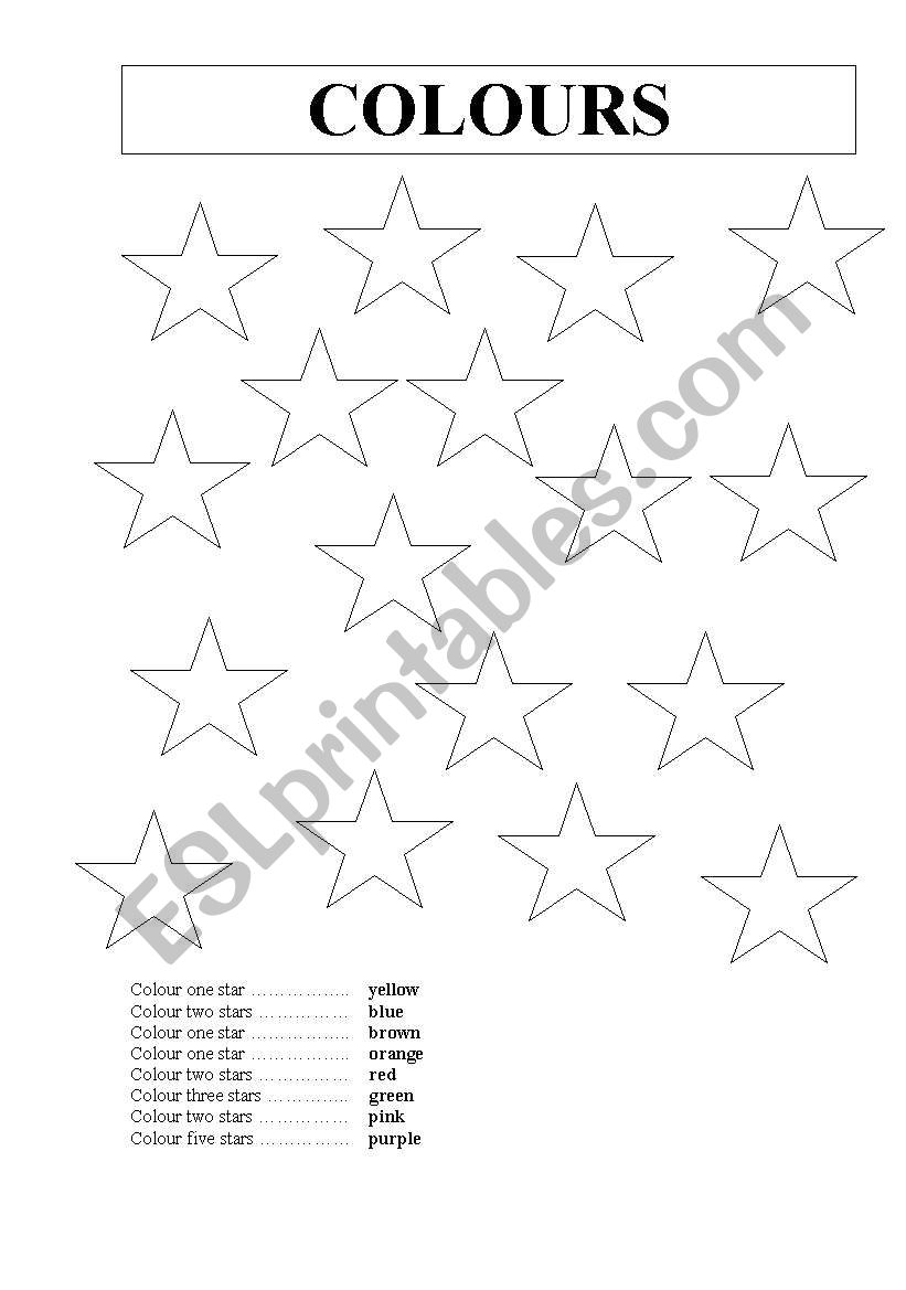 colour the stars worksheet