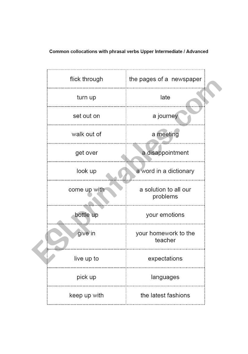 pharsal verb worksheet