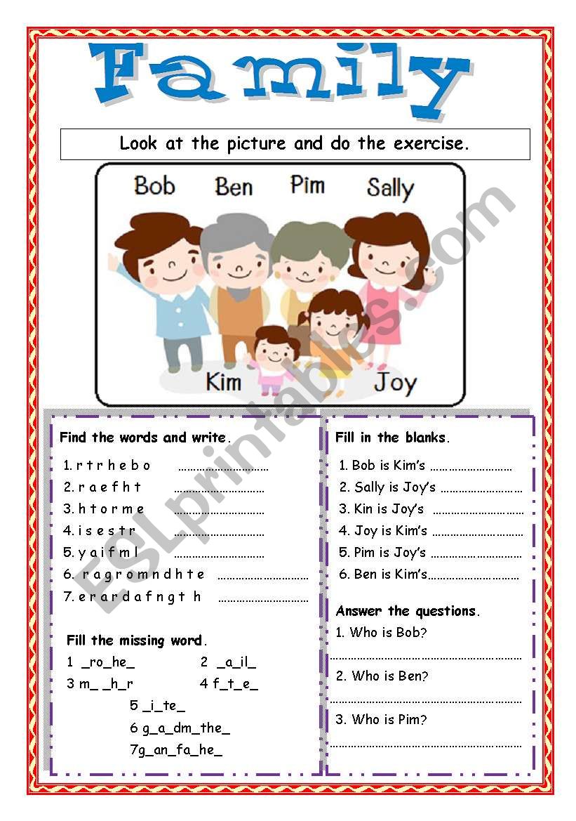 Family worksheet