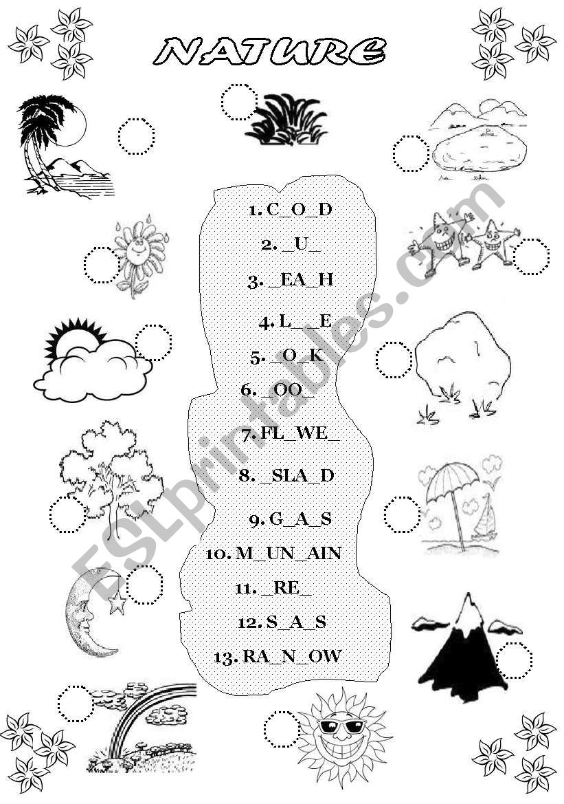 nature2 fill in and match worksheet