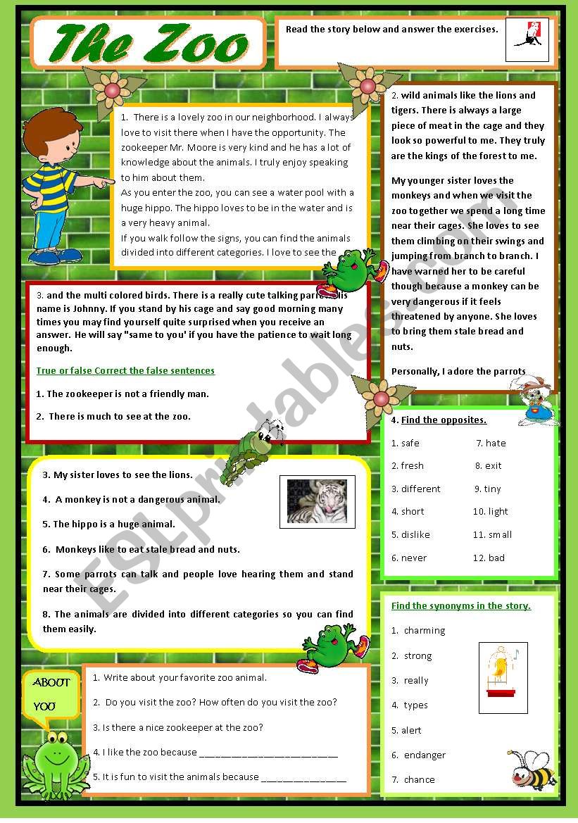 The Zoo worksheet