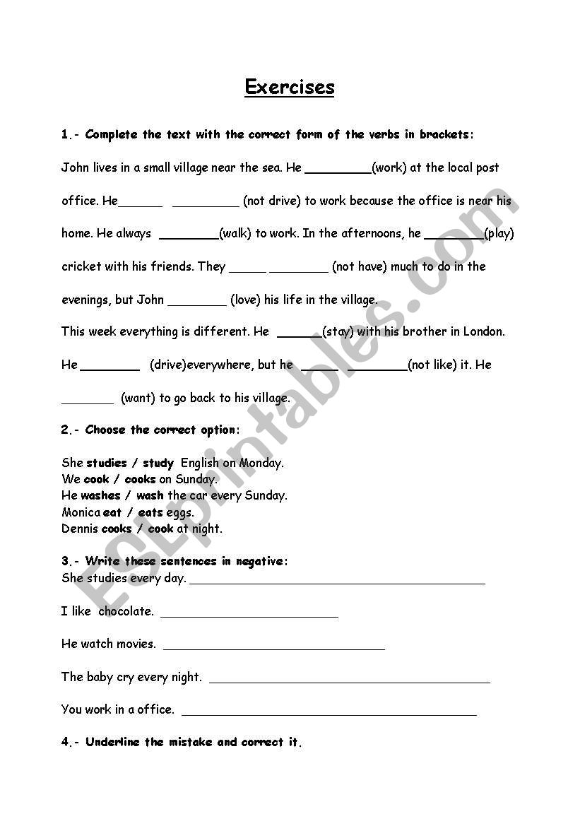 Present Simple worksheet