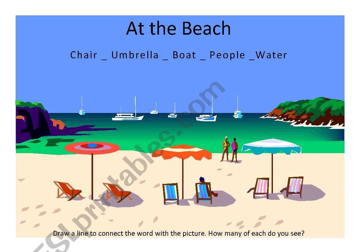 At the Beach worksheet