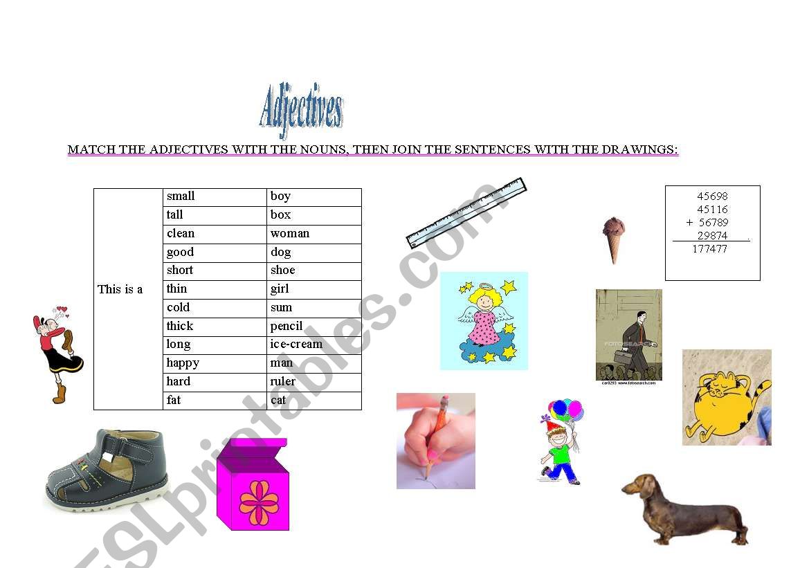 adjectives worksheet