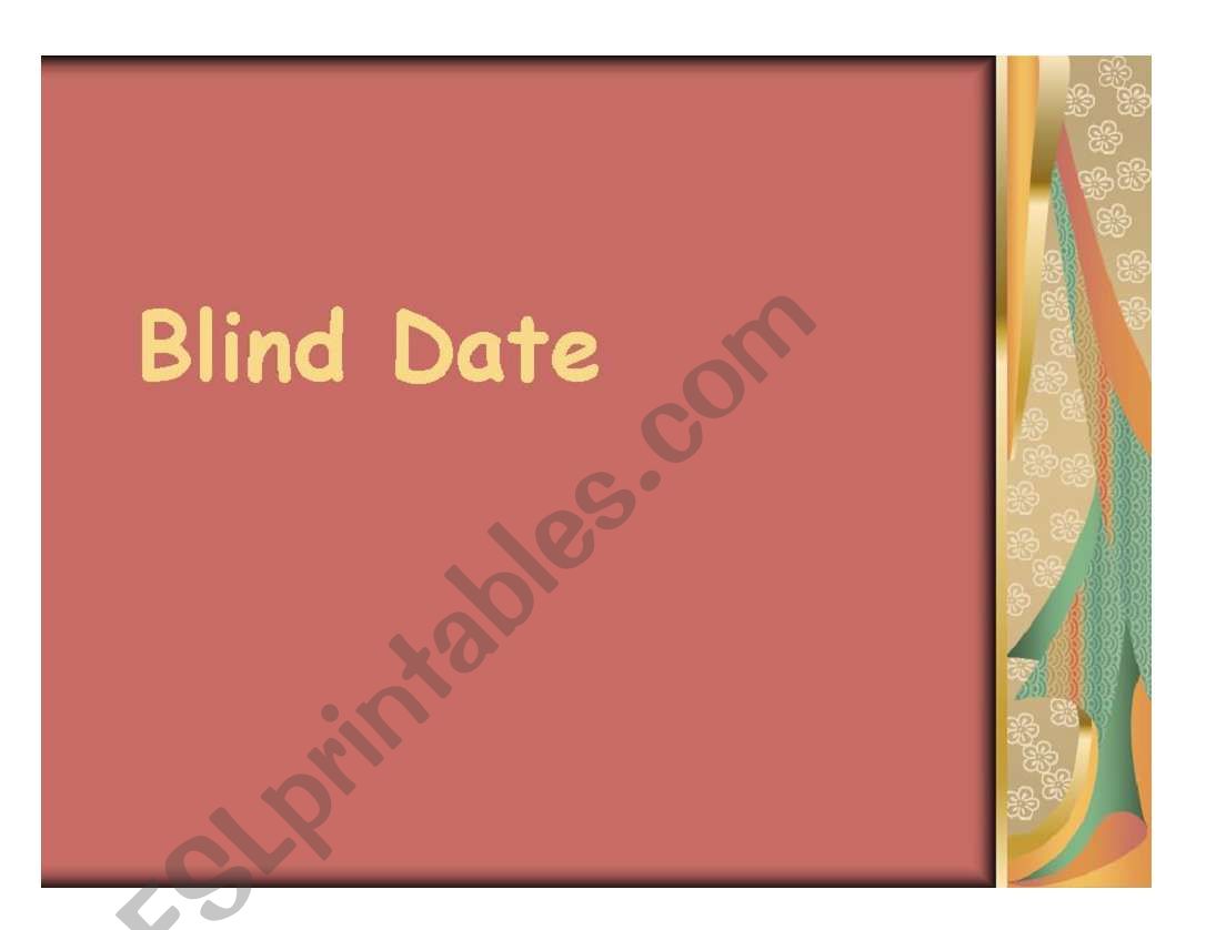 Blind Dating worksheet