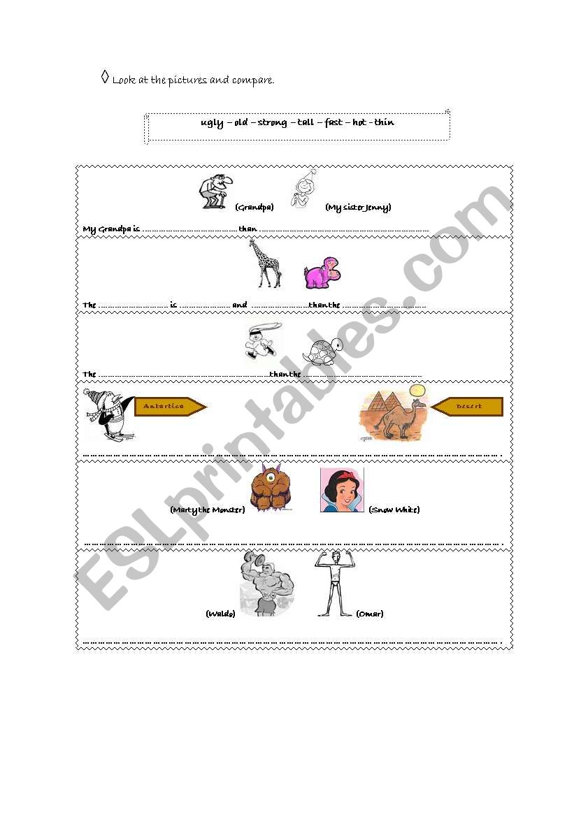 Comparatives worksheet