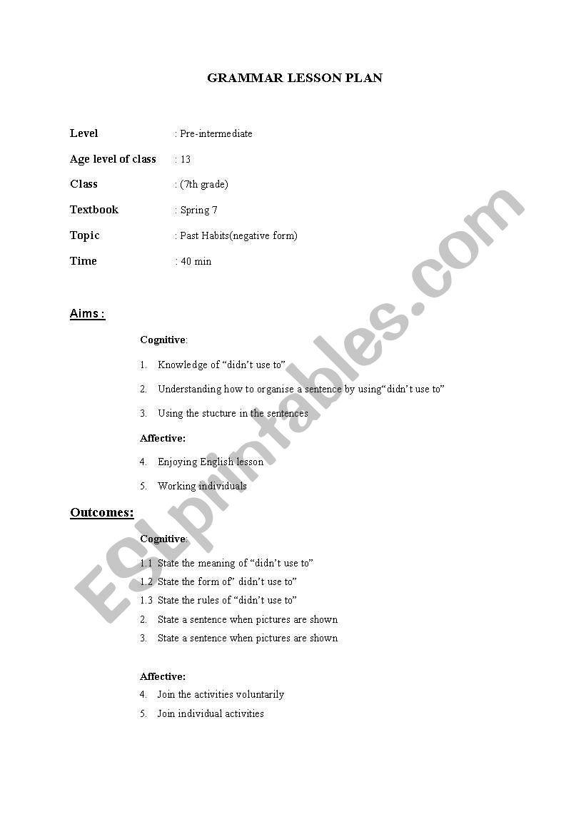 lesson plan worksheet