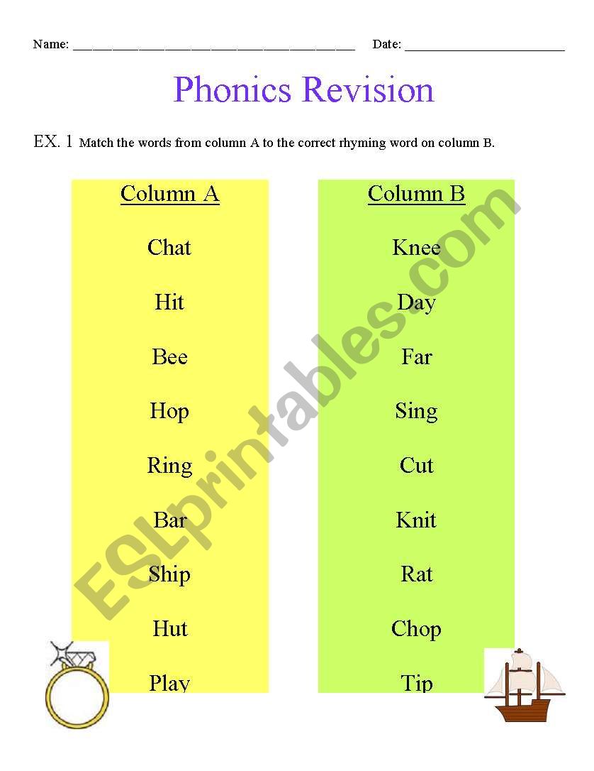 Phonics Revision worksheet