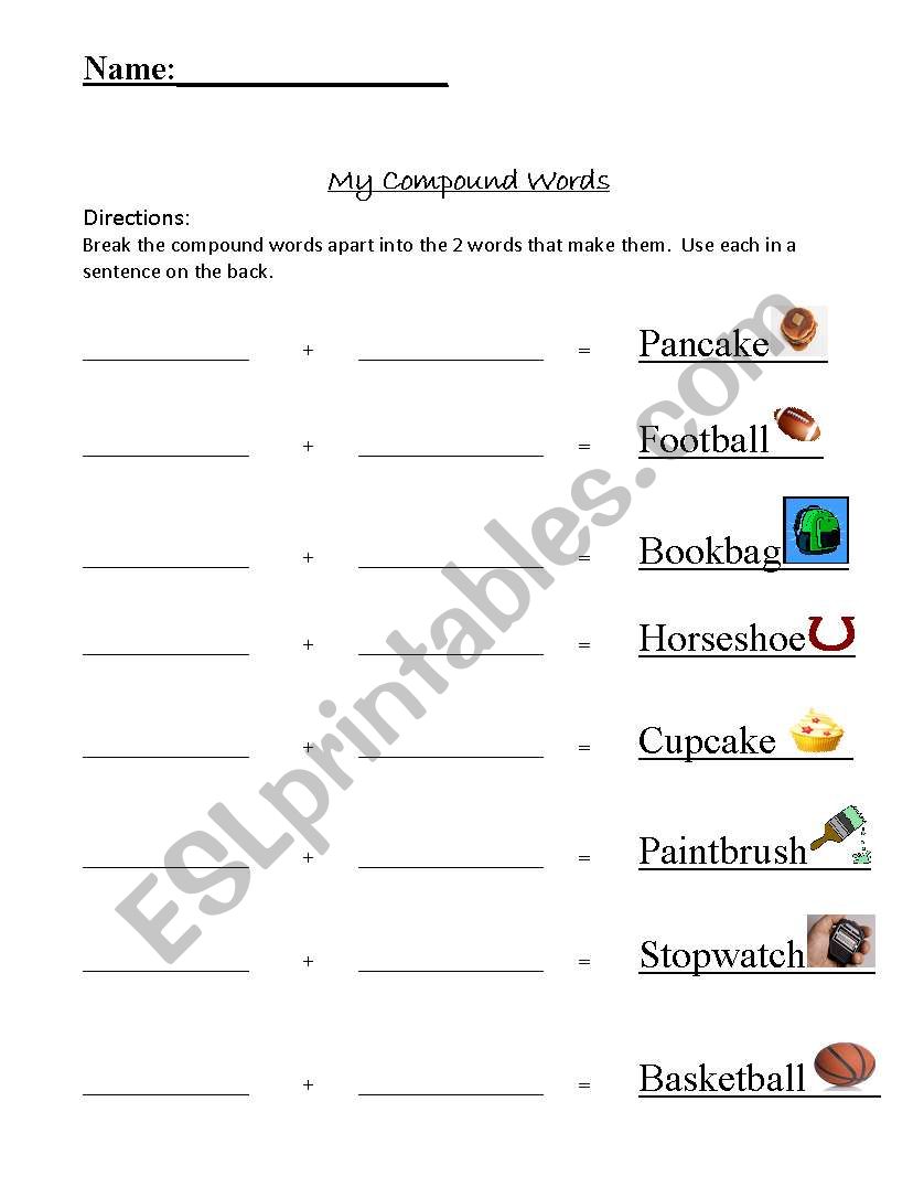 My Compound Words worksheet