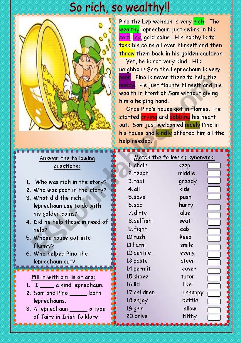 synonyms worksheet