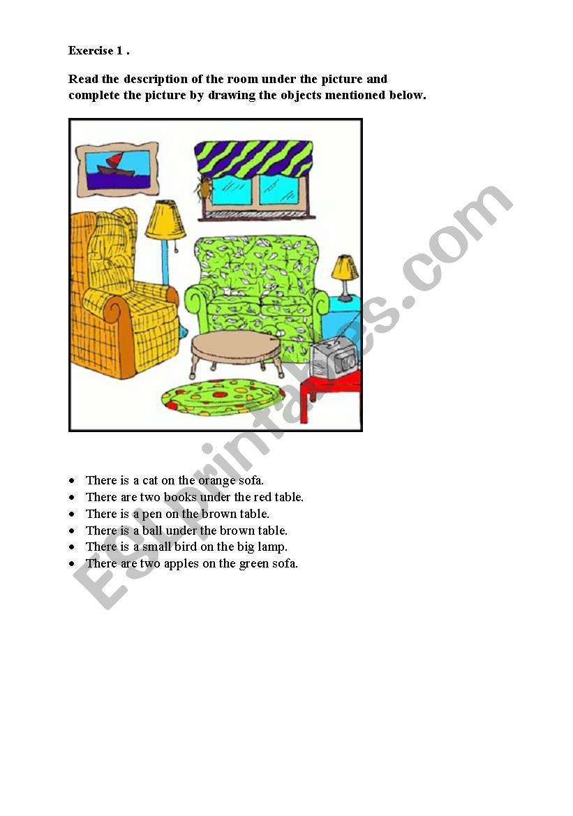 prepositions of place  worksheet