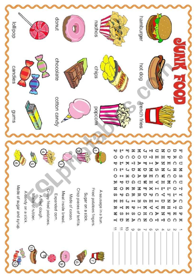 JUNK FOOD worksheet