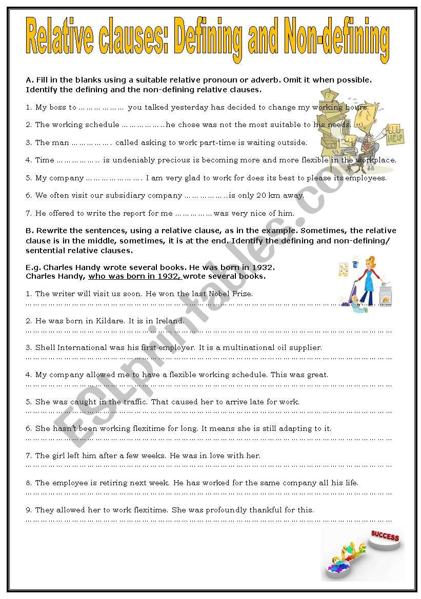 Relative Clauses: Defining and Non-defining