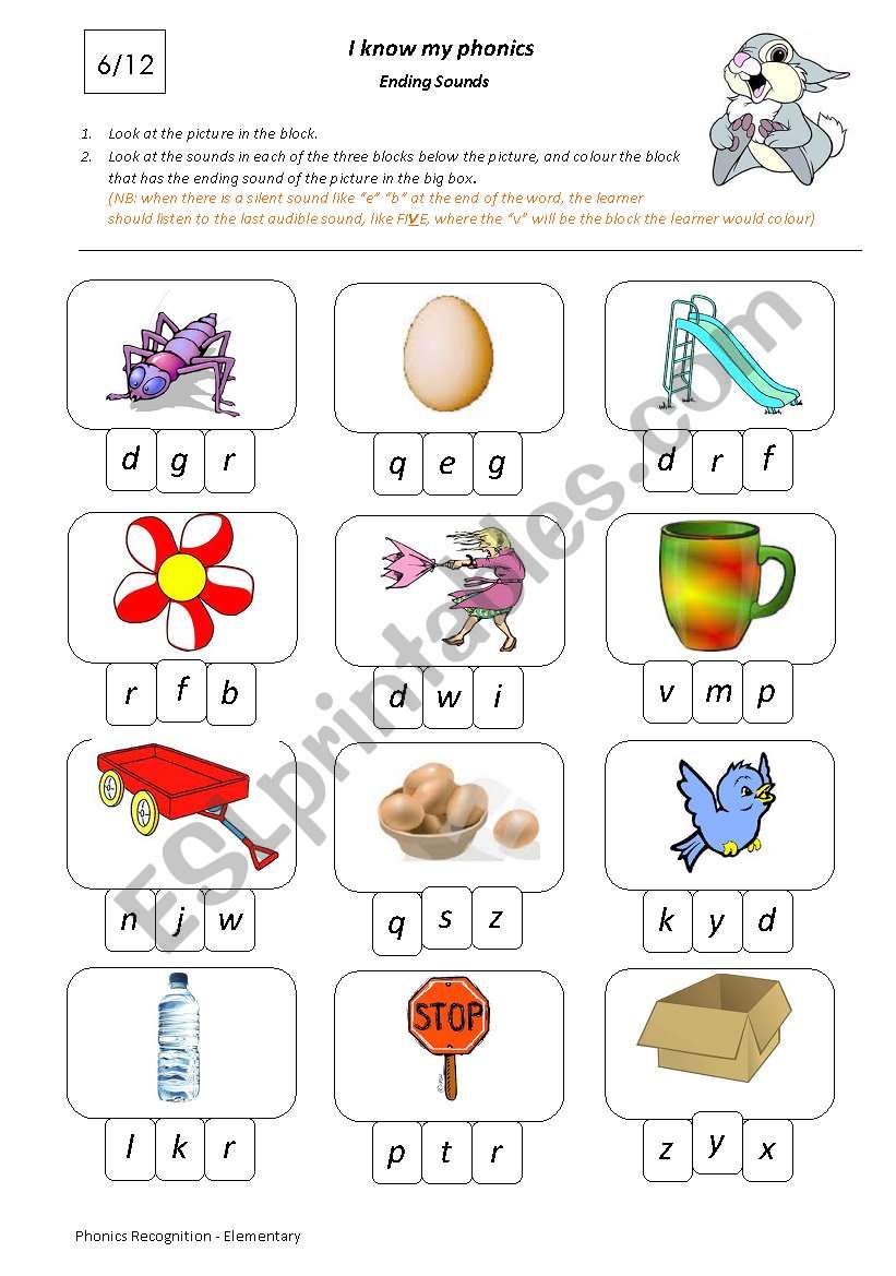 I Know My Phonics: Ending Sounds 6/12