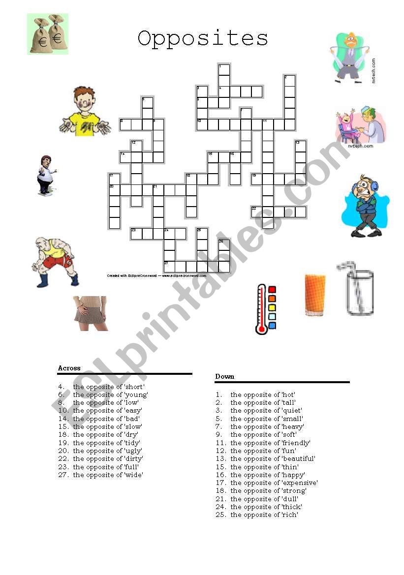 Opposites worksheet