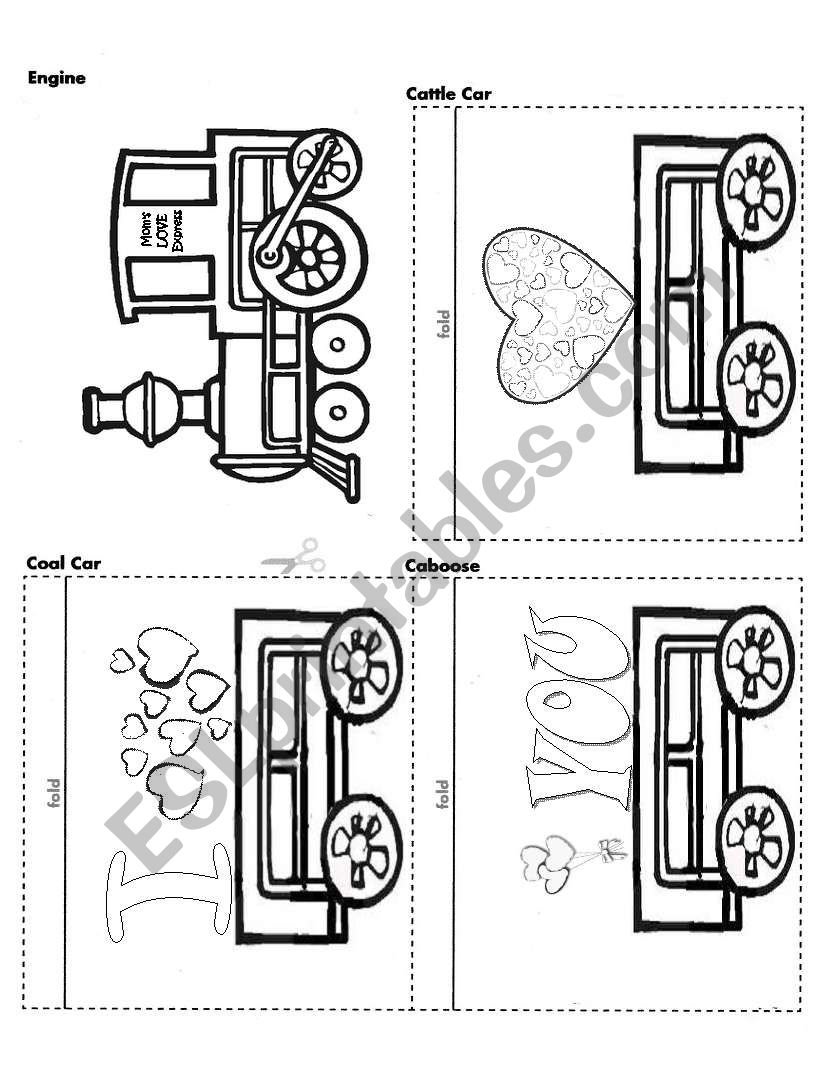 MOM´S TRAIN- CARD worksheet