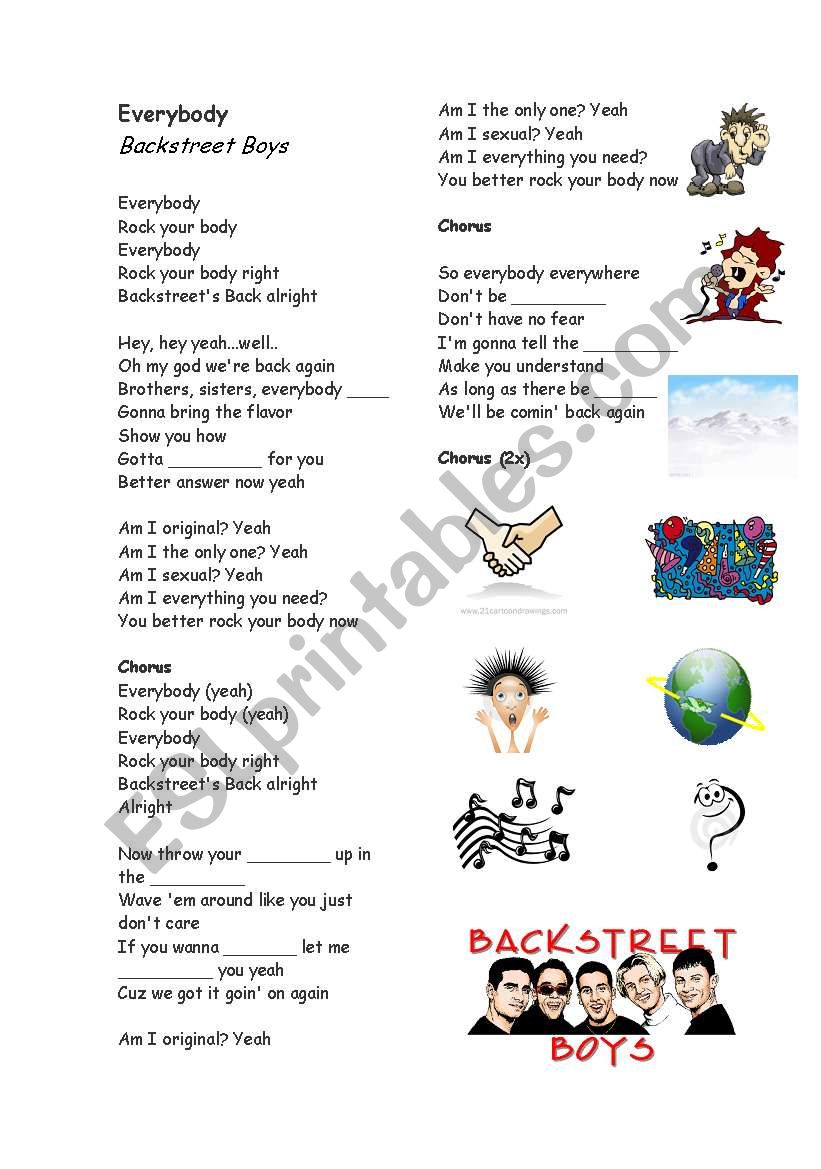 Everybody (Backstreet Boys) worksheet