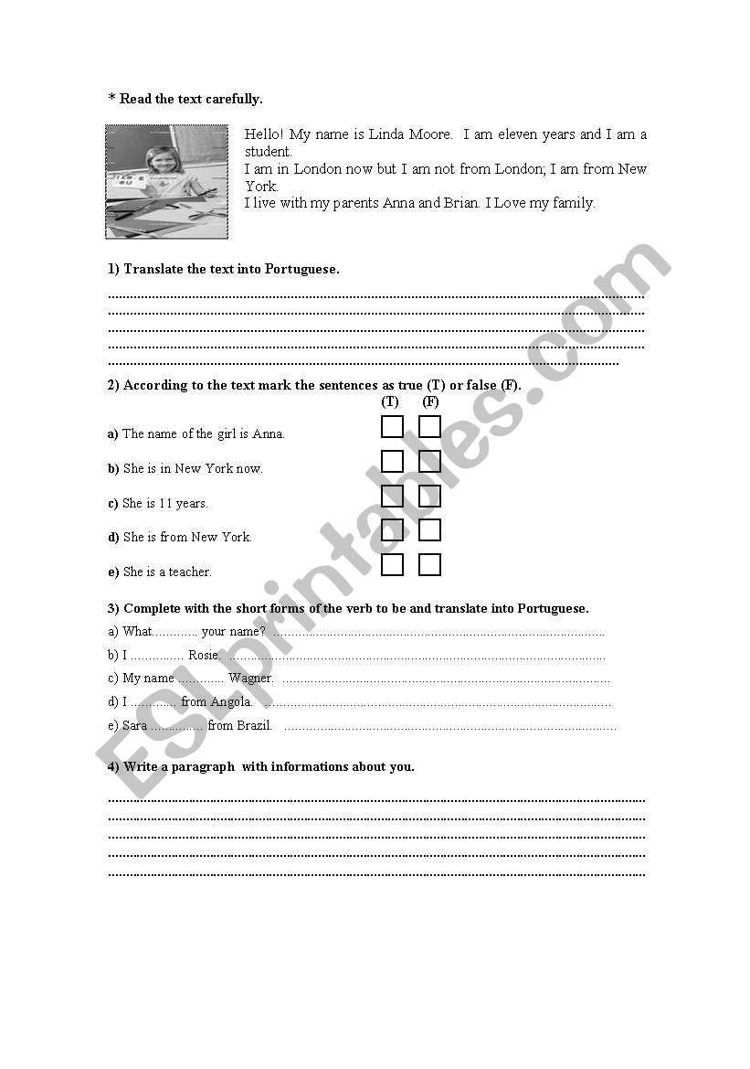 PERSONAL INFORMATION worksheet
