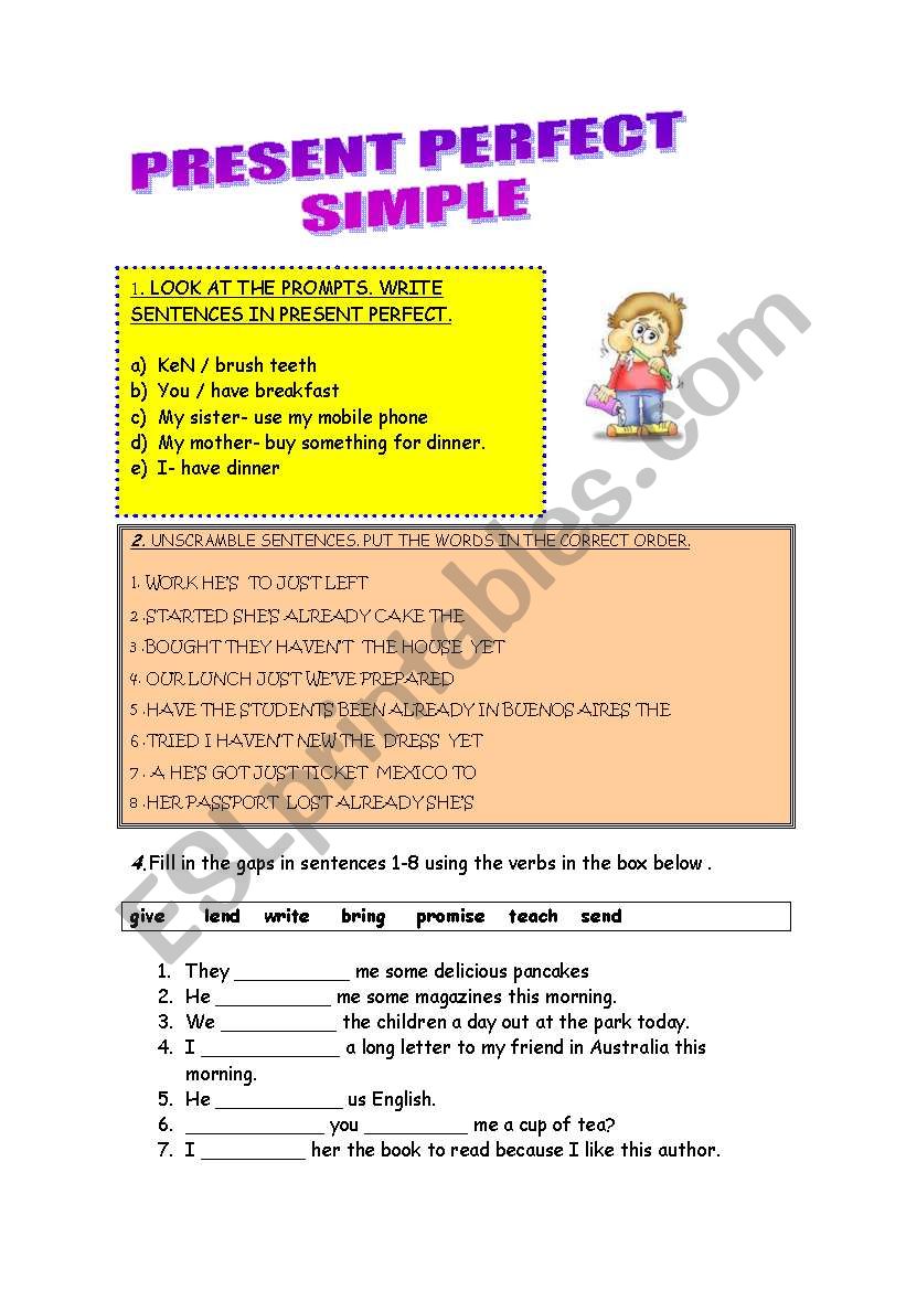 present perfect simple activities