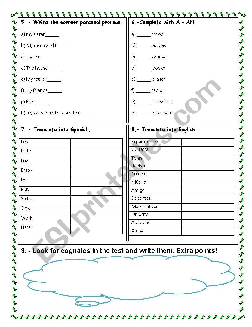 my friends worksheet