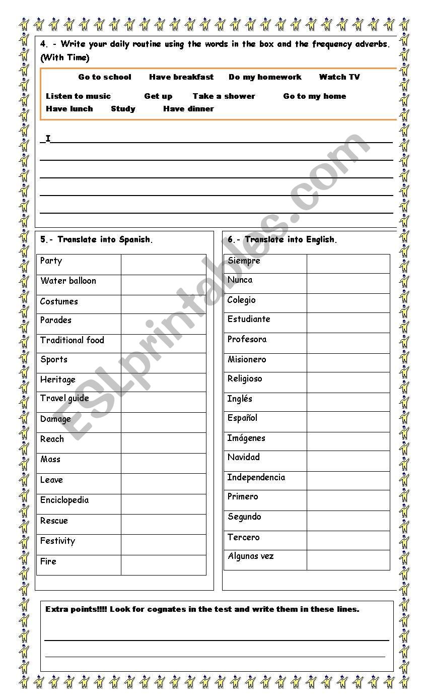 cultural elements worksheet