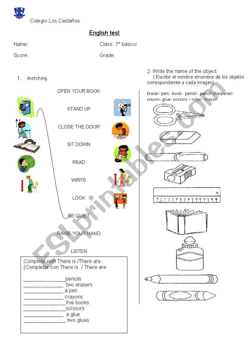 Test classroom object and There is / There are