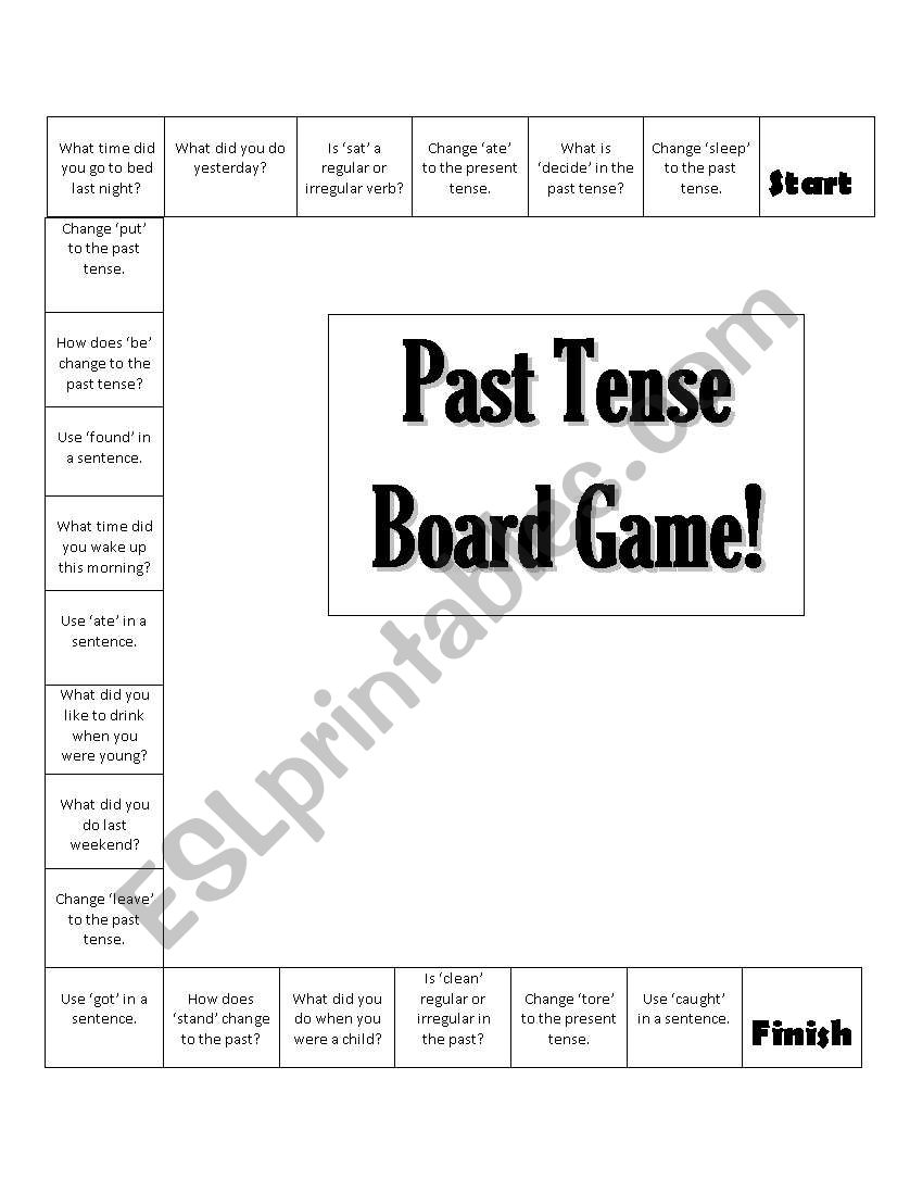 Past Tense Board Game (intermediate)