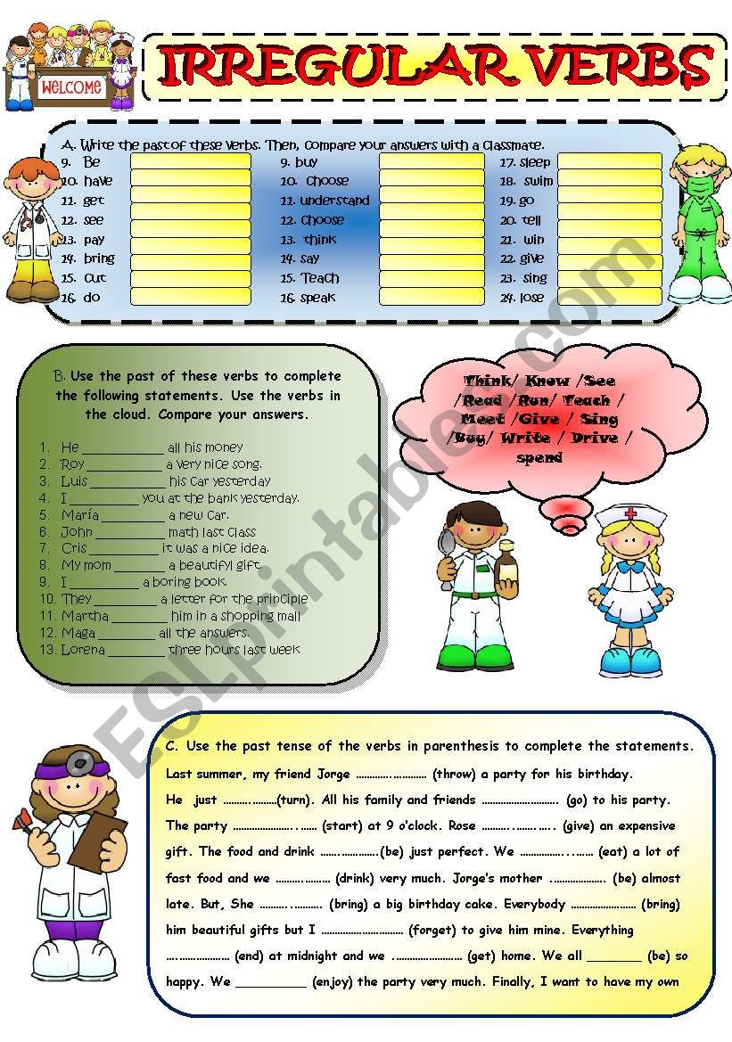 Irregular Verbs (B&W INCLUDED)