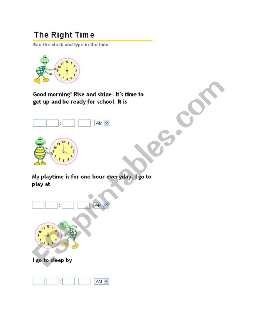 Time worksheet