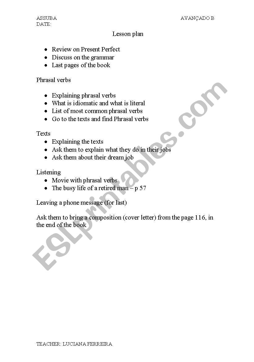 Based on  American Headway Phrasal Verb review