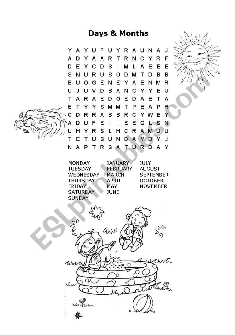 Days & Months worksheet