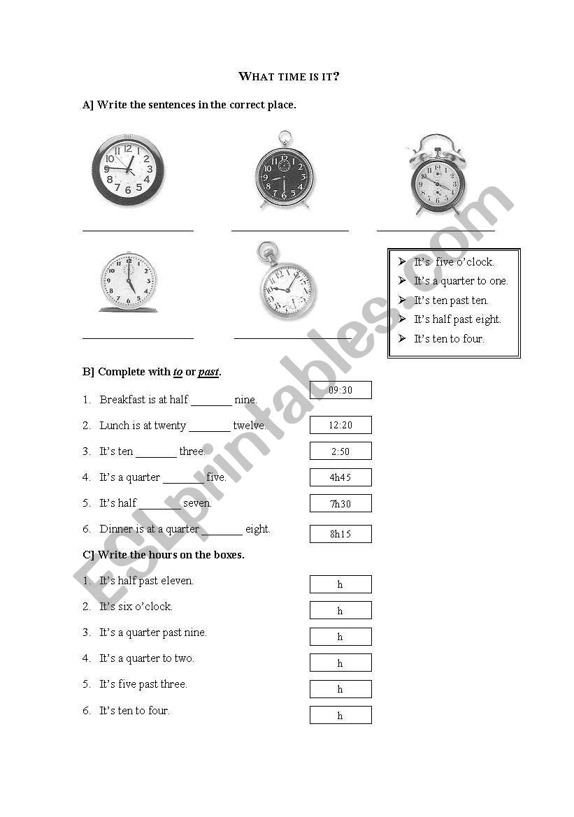 time worksheet