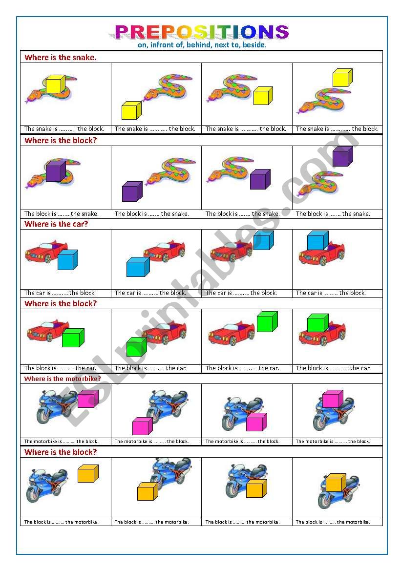 PREPOSITIONS  worksheet