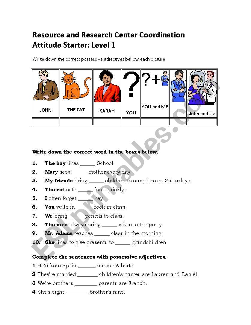 possessive adjectives- verb to be-Demonstratives: this/these/that/those A- An or The 