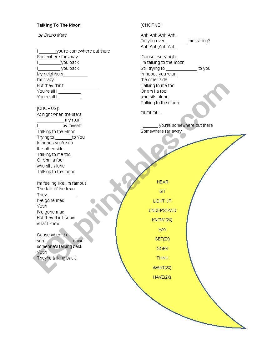 Talking to the Moon worksheet