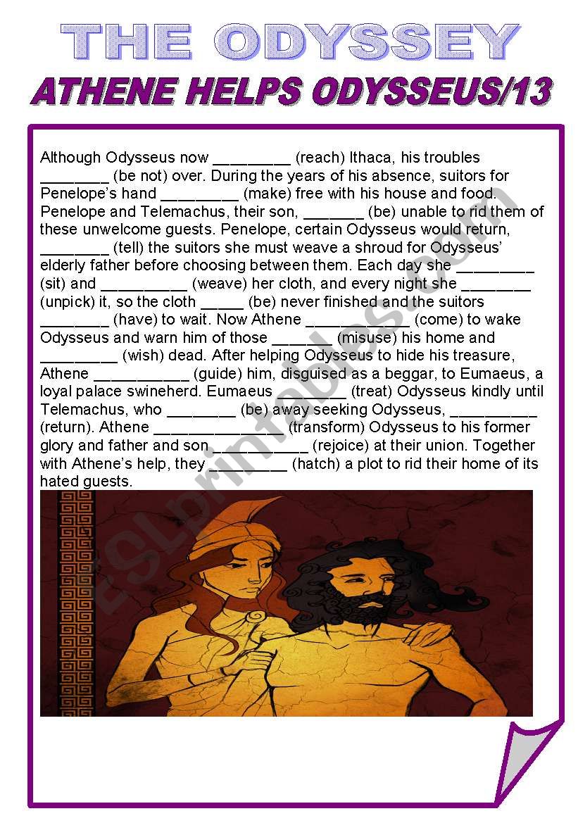 THE ODYSSEY/ATHENE HELPS ODYSSEUS/13/SIMPLE PAST