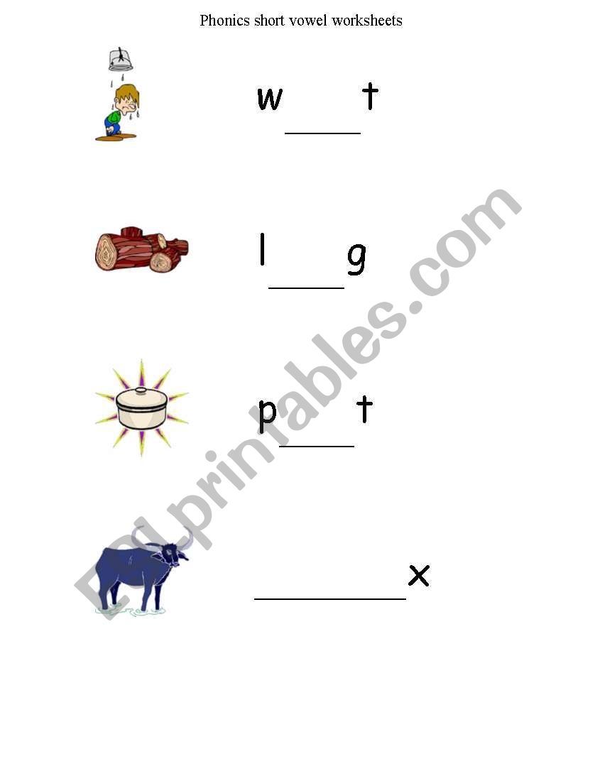 short vowel worksheet
