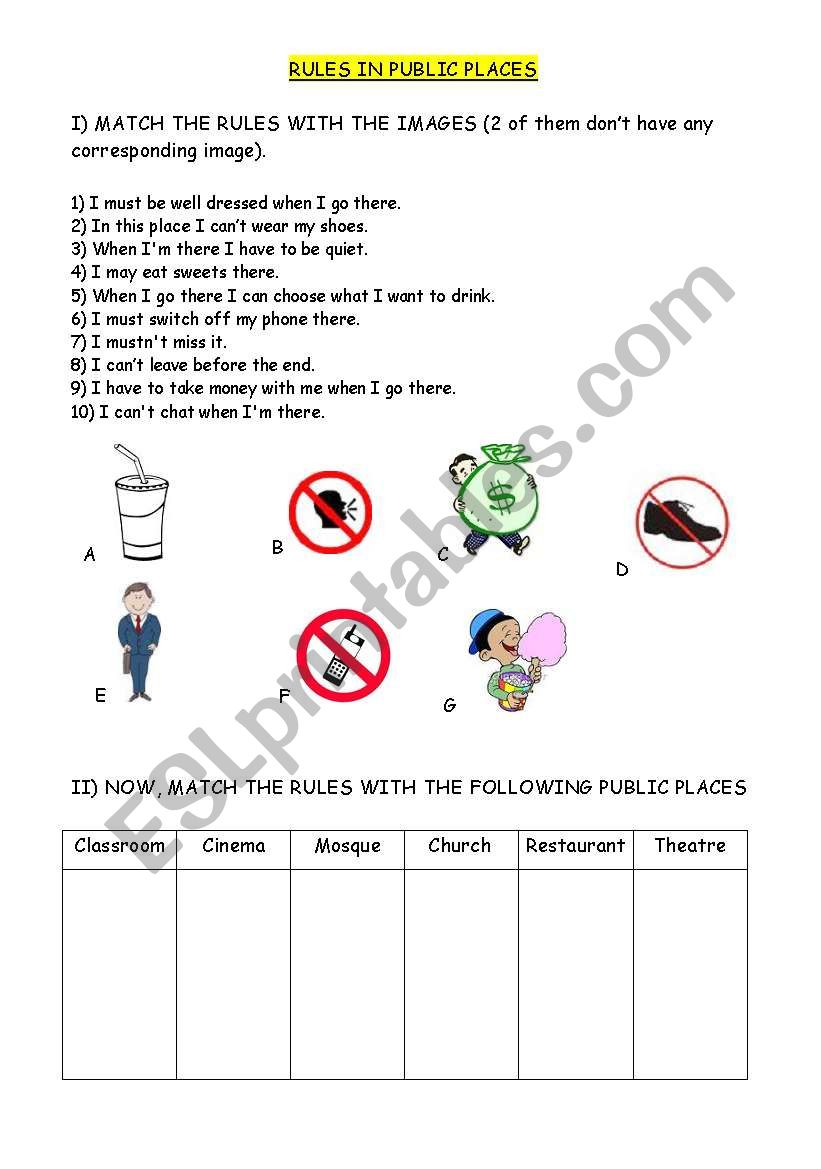 Rules worksheet