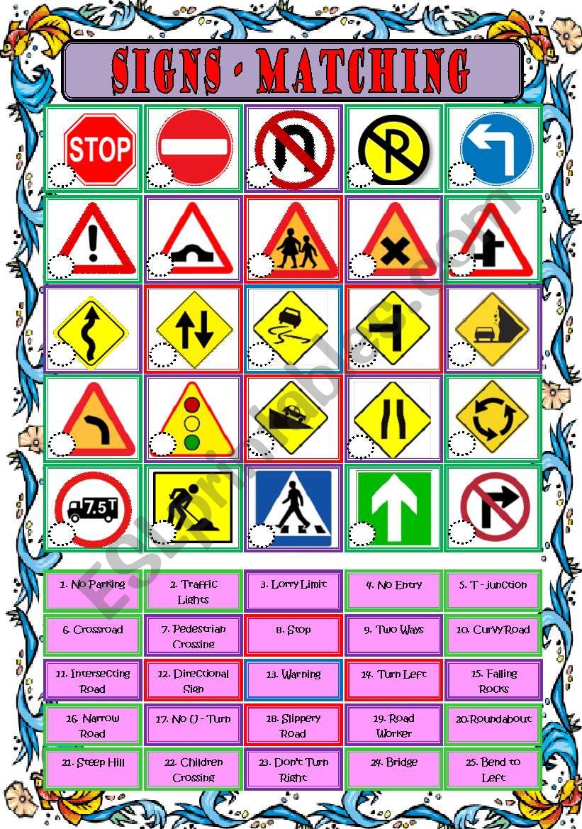 Traffic Signs worksheet