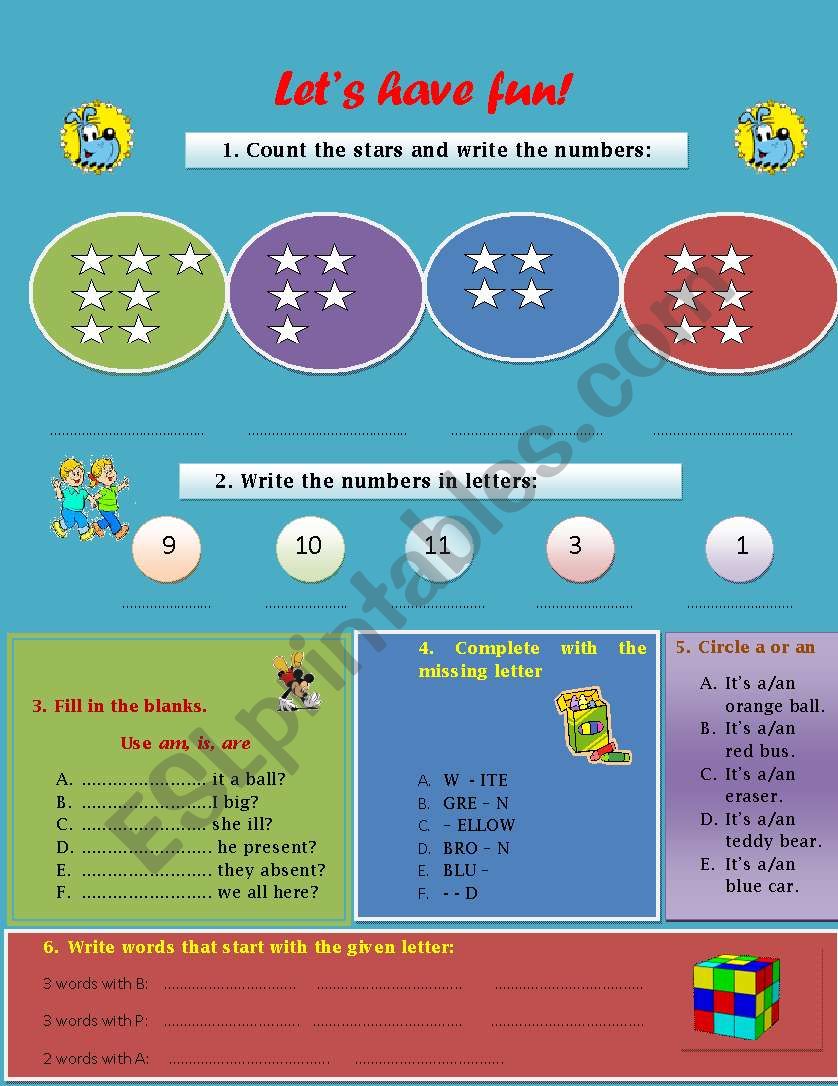 LetÂ´s have fun! worksheet